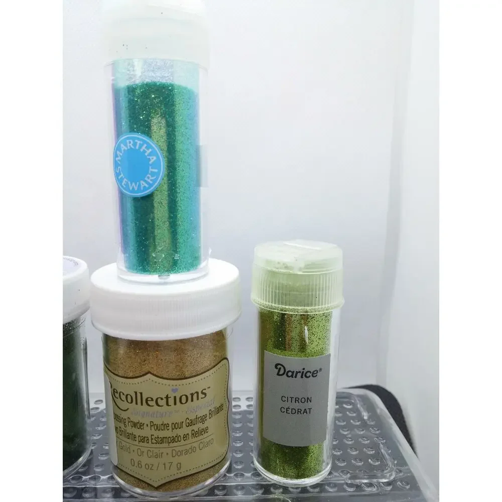 Recollections Darice Mixed Lot Glitter 8 Bottles Fine Craft DIY Scrapbooking